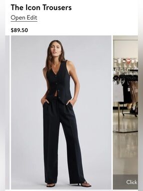 The Icon Trousers Wide-Leg Pants in Black